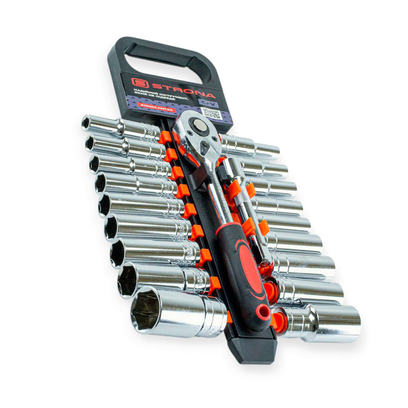 Набір подовжених головок 1/2" 20 шт, 8-30мм з тріщ., Подовж. (планшет) Мукачево - фото 1