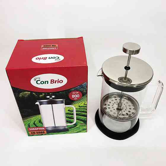 Заварний скляний чайник Con Brio CB-5980 800 мл, Багаторазовий френч-прес, Френч-прес KX-960 для чаю Київ