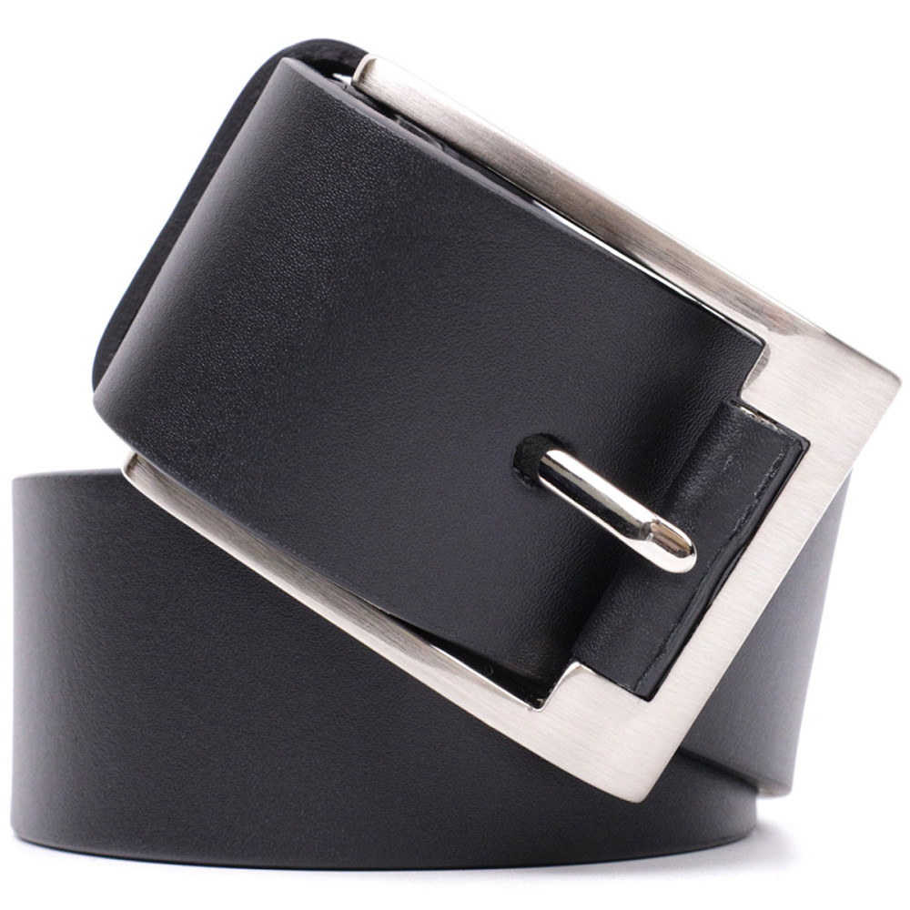 Цікавий ремінь під джинси з натуральної шкіри Чорний (GRANDE PELLE) Київ - фото 2