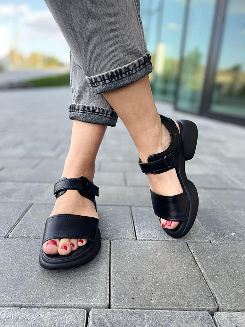 teona Босоніжки жіночі TEONA 108 чорні (літо, шкіра натуральна) (4096) Коломия - фото 6