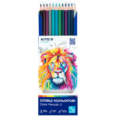 Олівці кольорові Kite Classic двосторонні, 12 кольорів (K-054) Вінниця - фото 4
