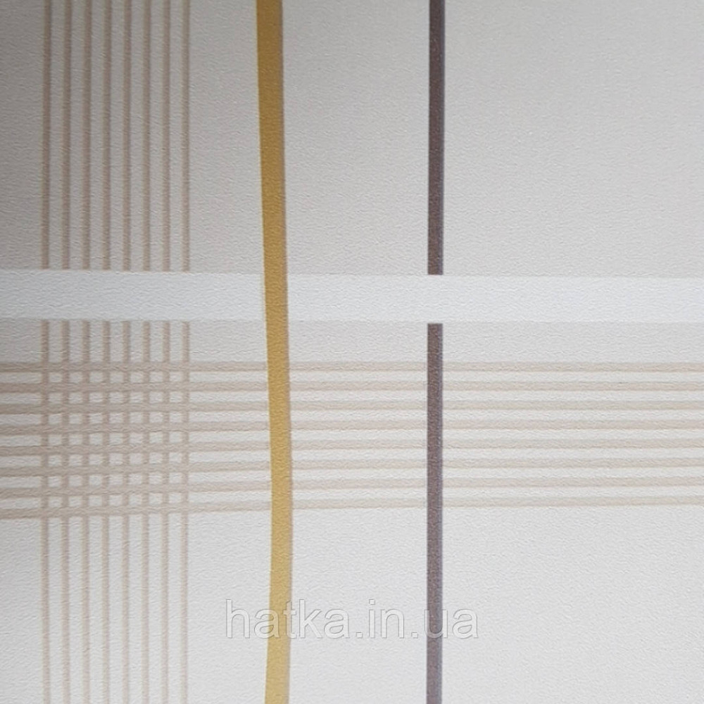 Шпалери вінілові Lutece Bensimon геометрія смуги квадрати білі жовті бордові зелені на світло-бежевому Київ - фото 5