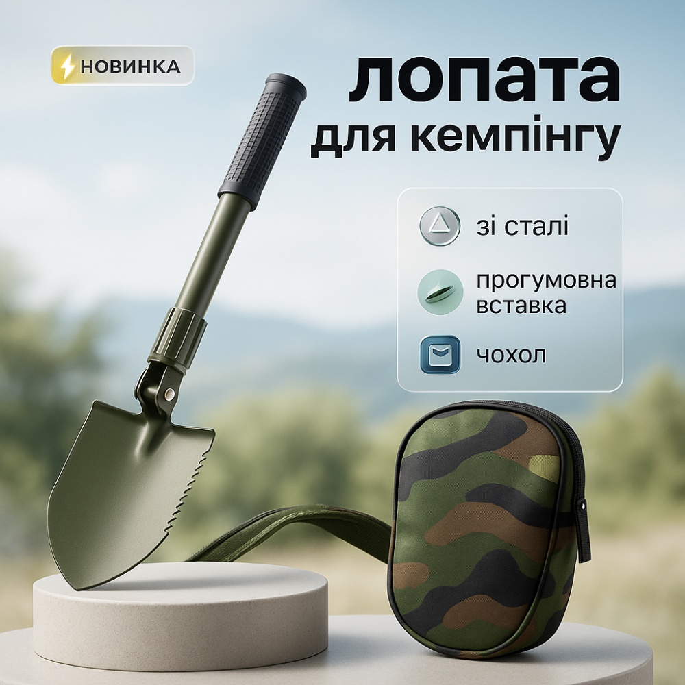 Тактична складана лопата для виживання Shovel Mini, Лопата для виживання на відкритому повітрі NO-70 Львів - фото 9