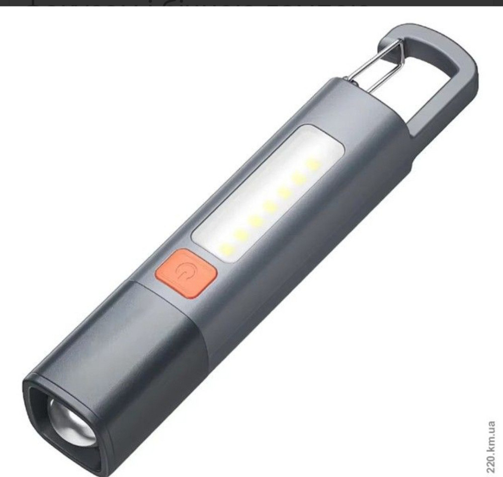 Фонарик Strong Lighting ABS с USB зарядкой, телескопическим фокусом и боковой лампой Киев - изображение 6
