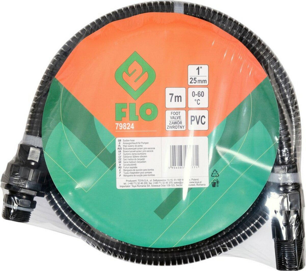 Шланг всмоктувальний до насосів FLO, l= 7 м, сполуч. Ø= 1", з ситом і зворотнім клапаном [4] Одеса - фото 4