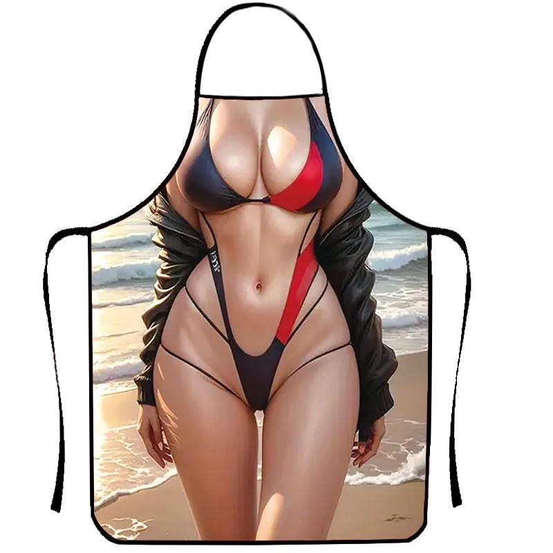 Фартух з приколом для жінок На пляжі 80 на 60 см різнобарвний Київ - фото 1