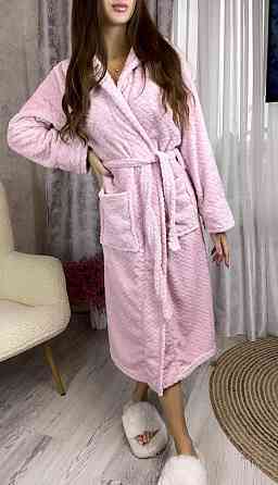Жіночий махровий халат довгий Рожевий S Харків