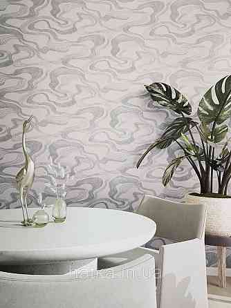 Обои виниловые на флизелине Marburg Kumano 1.06х10 абстракция волны структурные серебристые на сером 34586 Киев