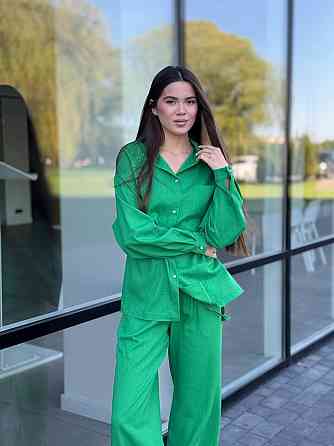 Костюм жіночий літній льон Зелений 42/44 Харків