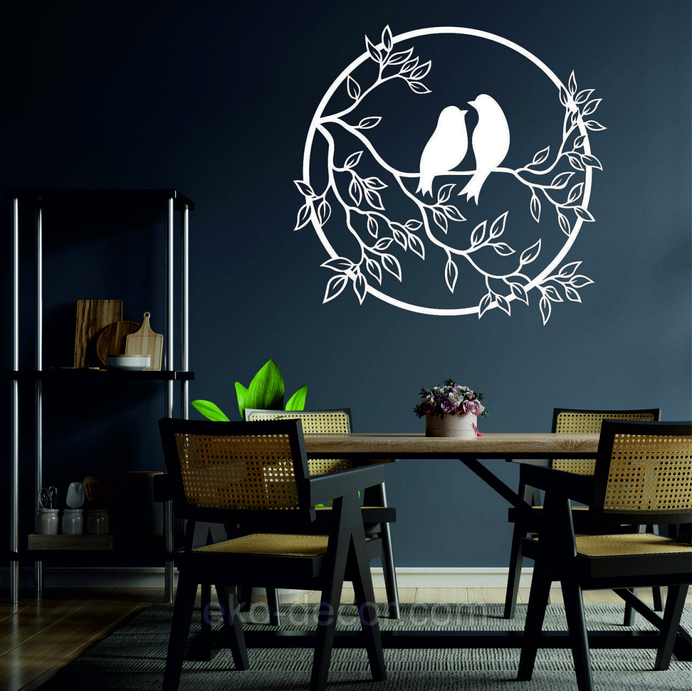 Декоративне настінне Панно «Пташки на гілці», Декор на стіну 50*48 см, Білий Київ - фото 3