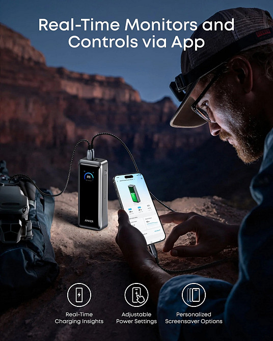 Портативний зарядний пристрій Anker Prime - 26000 mAh 300W PD Black (7224062) Київ - фото 7