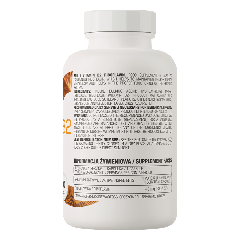 Вітамін B2 Ostrovit Vitamin B2 Riboflavin 60 caps Луцьк - фото 2