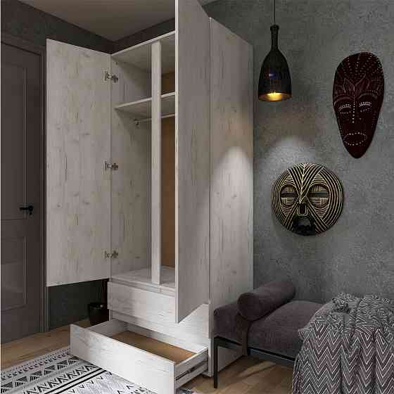 Шкаф двухдверный Эверест ШЛ-2 Лайт Дуб Крафт белый (DTM-071084) Львов