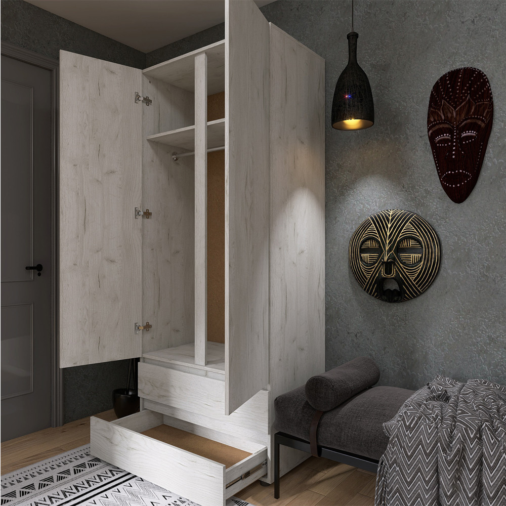 Шафа дводверна Еверест ШЛ-2 Лайт Дуб Крафт білий (DTM-071084) Львів - фото 3