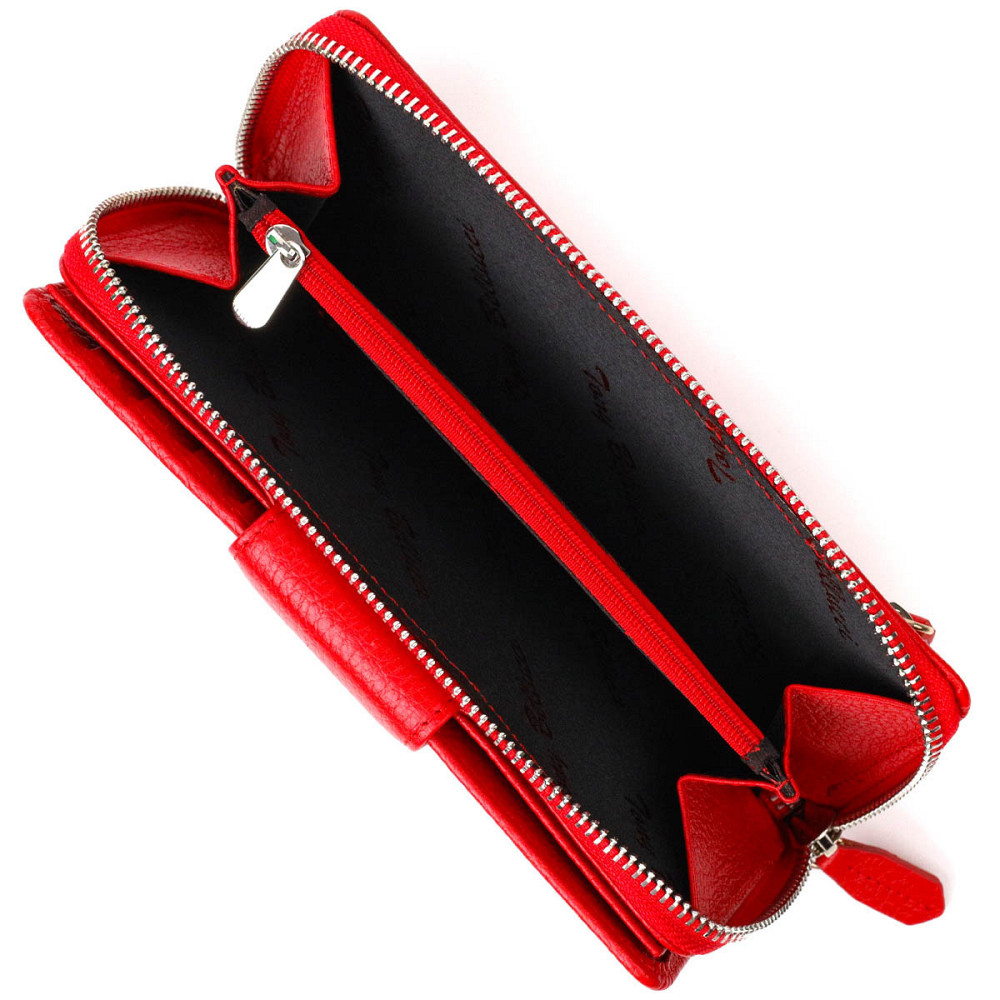 Вместительный женский кошелек с блоком для карт и документов из натуральной кожи Tony Bellucci 21956 Красный Киев - изображение 5