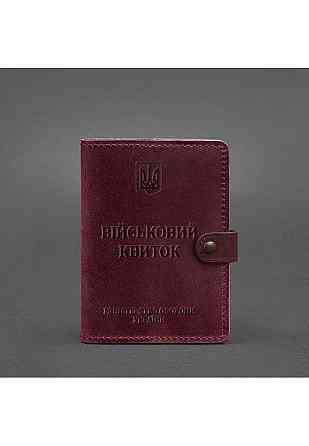Шкіряна обкладинка портмоне для військового квитка 15.0 обкладинка на військовий квиток із застібкою, відділом для карт Одеса