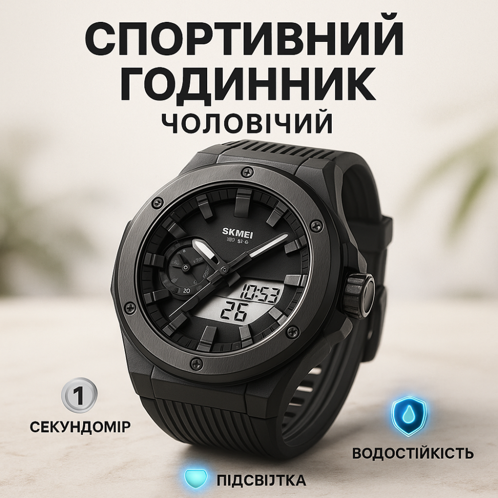 Годинник тактичний протиударний SKMEI 2103BKWT, Спортивний годинник чоловічий водонепроникний HL-55 Львів - фото 12