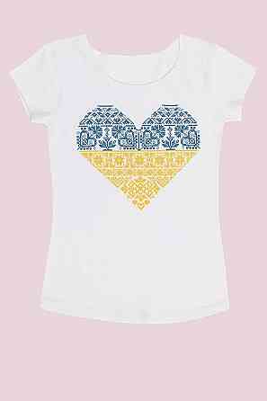 Вышиванка женская, белая, хлопок, футболка-вышиванка, футболка с вышивкой патриотическая 50 Киев