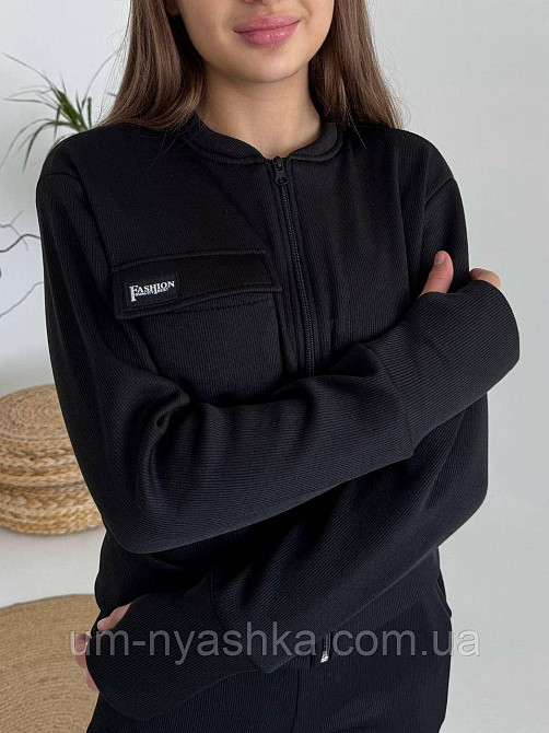 Теплий костюм чорний на велюровій основі р.122-164 Кривий Ріг - фото 4