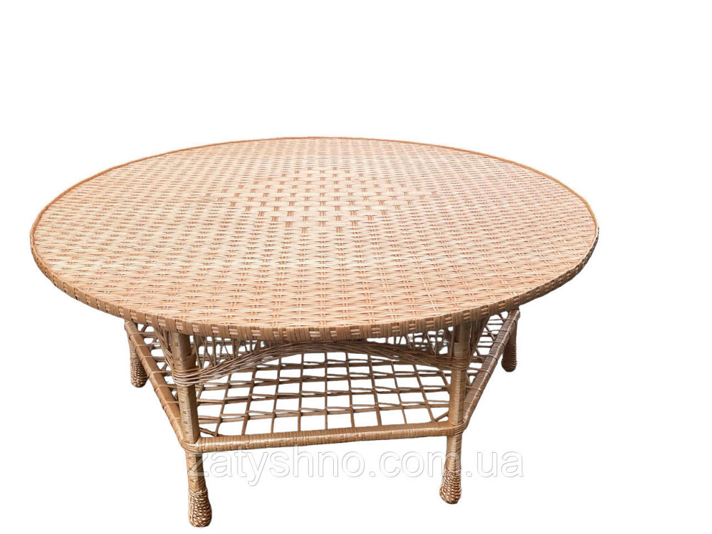 Стіл плетений круглий великий із лози Київ - фото 5