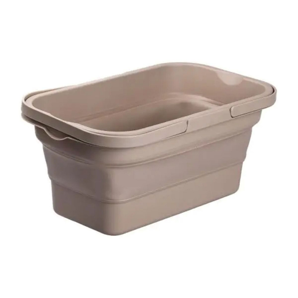 Складний кошик для пікніка з кришкою-столиком 44.8х26х14 см Бежевий SJ-0120BE Коломия - фото 3