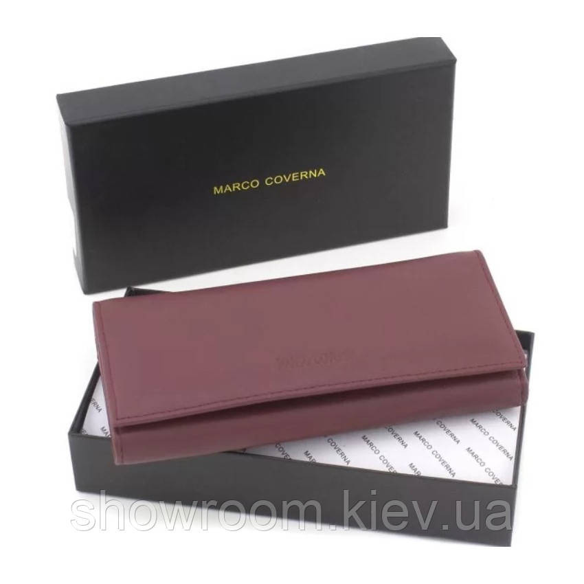 Жіночий шкіряний зручний гаманець Marco Coverna (051) бордовий Київ - фото 1