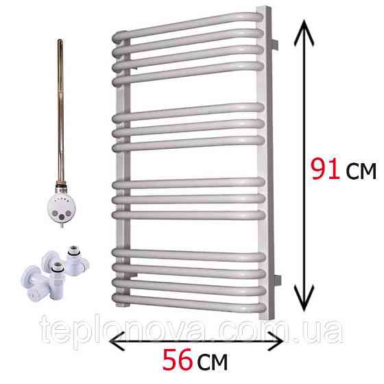 Комбинированный полотенцесушитель Белый 910х560 Terma Alina Черновцы