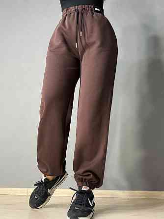 Брюки женские A-N 27068 спортивные джогеры с нашивкой на поясе коричневые, коричневый, M Киев