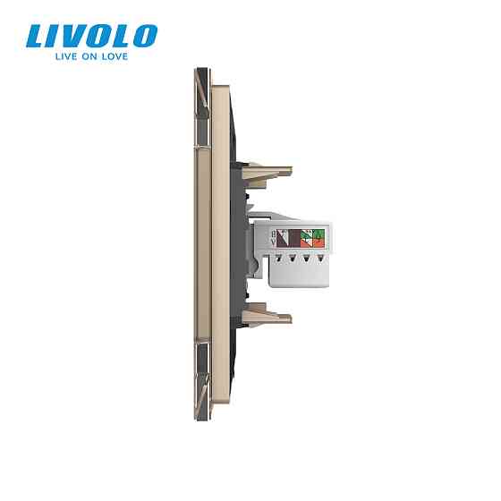 LIVOLO Розетка комп'ютерна подвійна RJ-45 Livolo золото скло (VL-C792C-13) Коломия