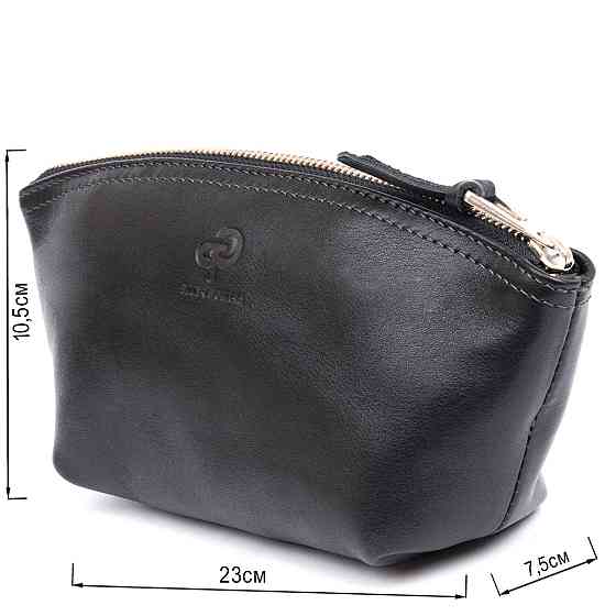 Женская косметичка из кожи Amelin GRANDE PELLE 11302 Черная Киев