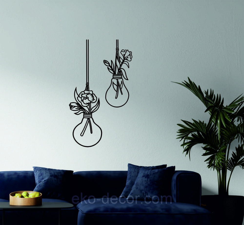 Декоративне настінне Панно «Лампочки», Декор на стіну 90*52 см, Чорний Київ - фото 3