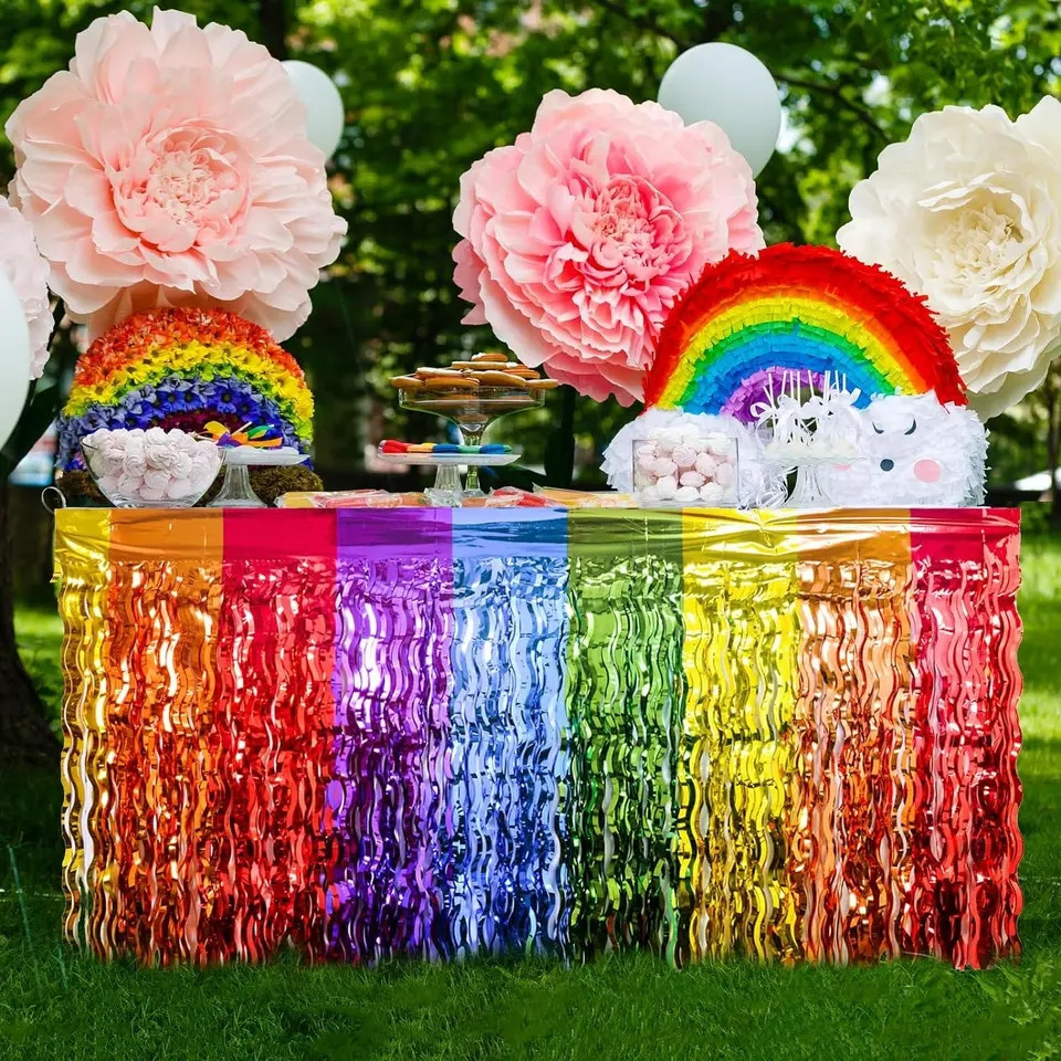 Дождик широкий на стену и стол волнистый 74 см на 274 см разноцветный Киев - изображение 5