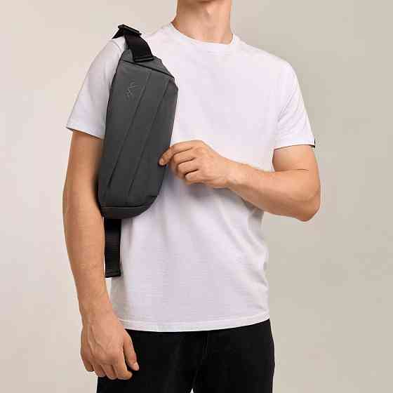 Чоловіча бананка нейлонова сумка сіра Pobedov Just Київ