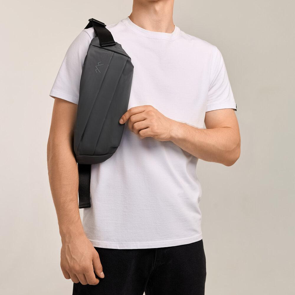 Мужская бананка нейлоновая сумка серая Pobedov Just Киев - изображение 1