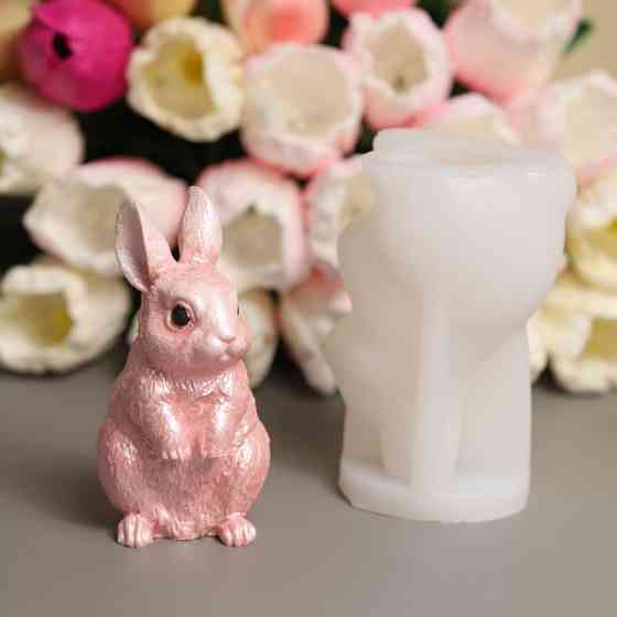 Молд силиконовый Заяц 55 на 95 мм серый Киев