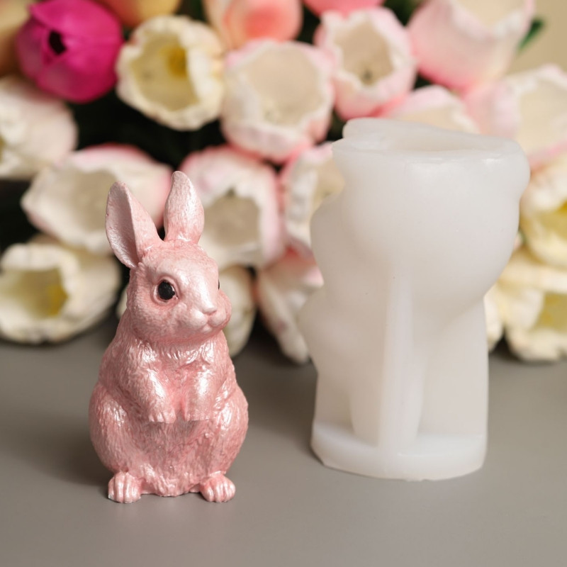 Молд силиконовый Заяц 55 на 95 мм серый Киев - изображение 3