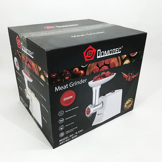 Мясорубка с решеткой для фарша Domotec, Мясорубка с металлическим корпусом, Мясорубки хорошего качества HU-97 Львов - изображение 1