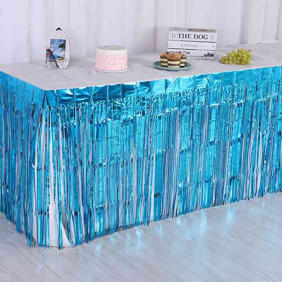 Дождик для фотозоны на стену и стол 74 см на 274 см голубой Киев