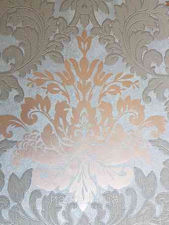 Шпалери метрові вінілові на флізелін Marburg Villa Romana класичні вензелі завитки золотисті коричневі Київ