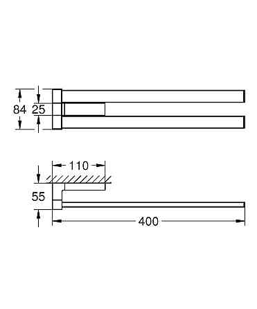 Двойной держатель для полотенец Grohe Selection Cube (40768000) Киев