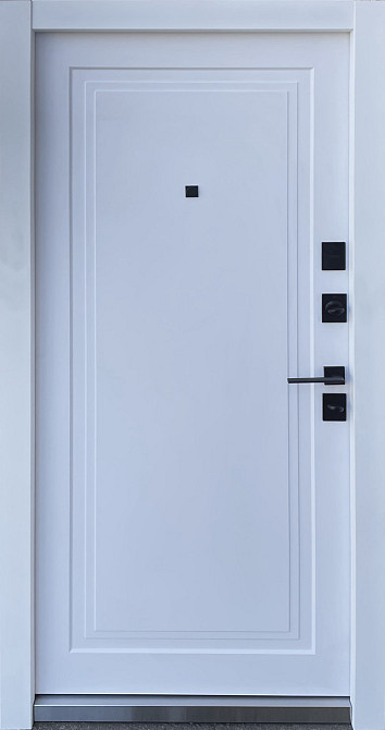Двері вхідні металеві Страж Florence 950х2040 мм чорна структура софт тач / біла емаль Ліві Київ - фото 2