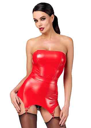 Корсет с подвязками для чулок Noir Handmade F368 Bombshell Fierce Corset-belt Red L Sex Aura Киев