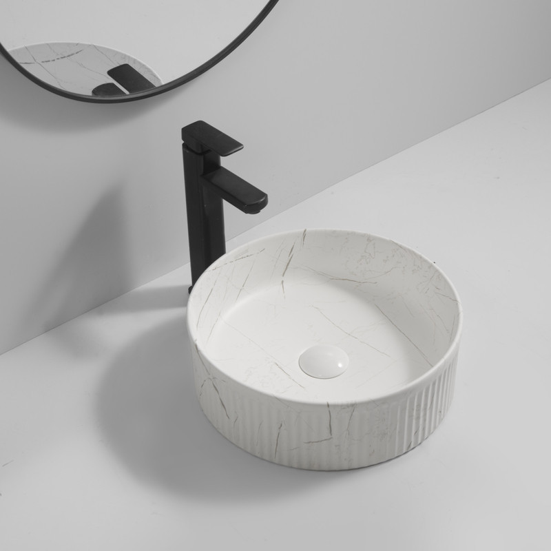 Раковина накладна Mixxus Premium WAVE-0102 MARBLE 370х370х130mm   ( MP6528 ) 31397 Харьков - изображение 5