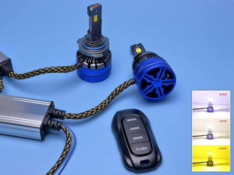 LED лампи HB4 (9006) K68 (120W) з пультом — 3 кольори (3000K/4300K/6000K) + Стробоскоп Харків - фото 5