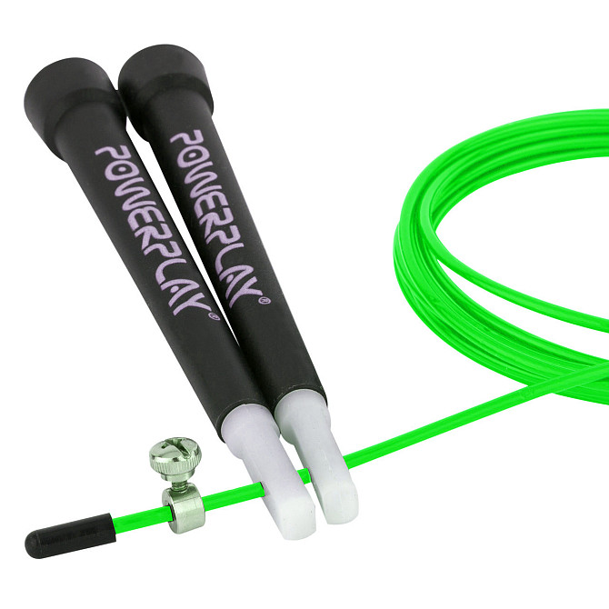 Скакалка швидкісна PowerPlay 4202 Ultra Speed Rope Зелена (2,9m.) Каменское - изображение 2