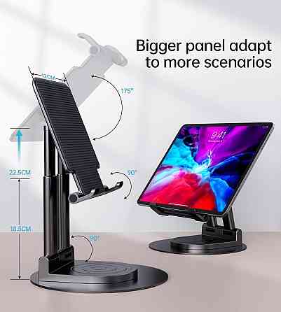 Регулируемая подставка для планшета с вращением 360° для iPad iPhone Huawei Galaxy 4.7–15.6