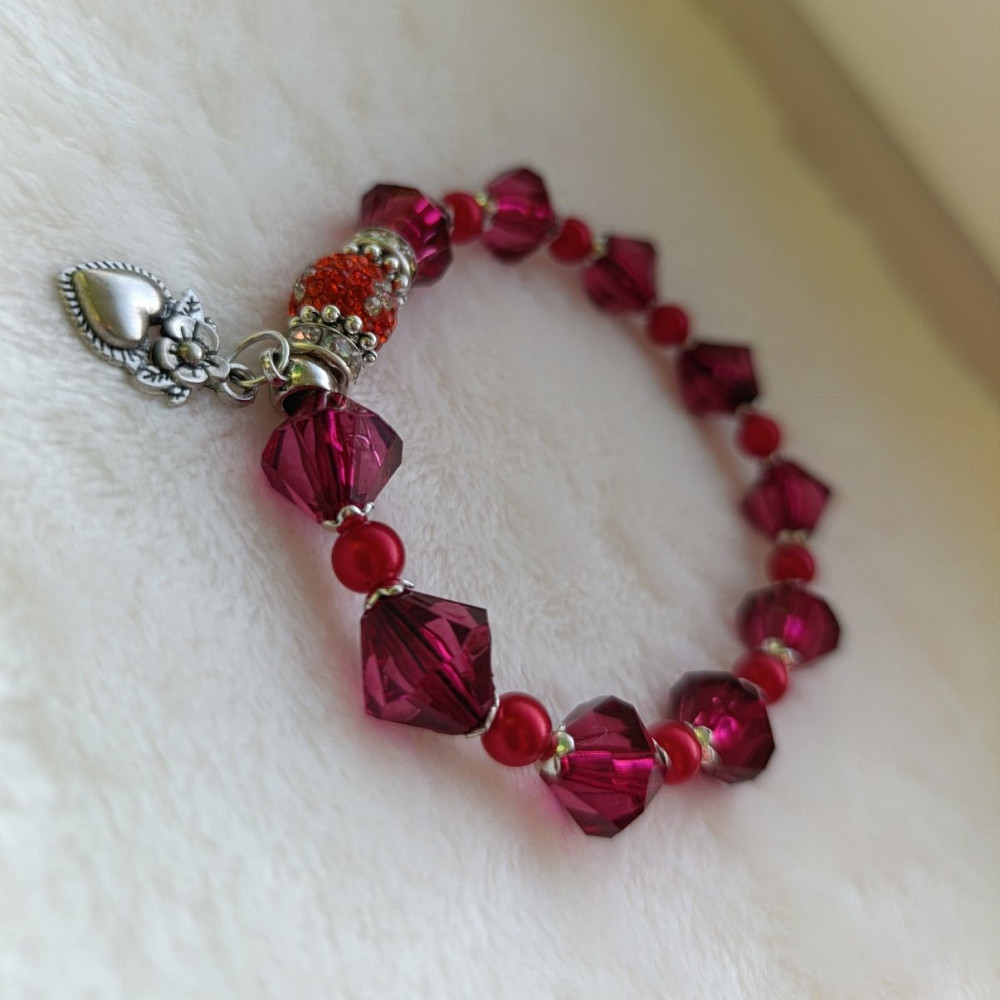 Браслет жіночій червоний кристалл гранат яскравий  Pago Одеса - фото 2