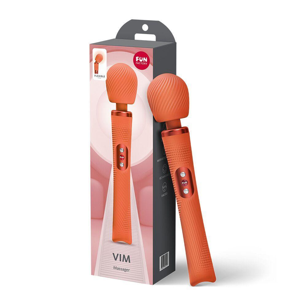 Вібромасажер Fun Factory VIM Vibrating Wand Orange, суперпотужний та легкий, до 6 годин роботи Sex Aura Київ - фото 6