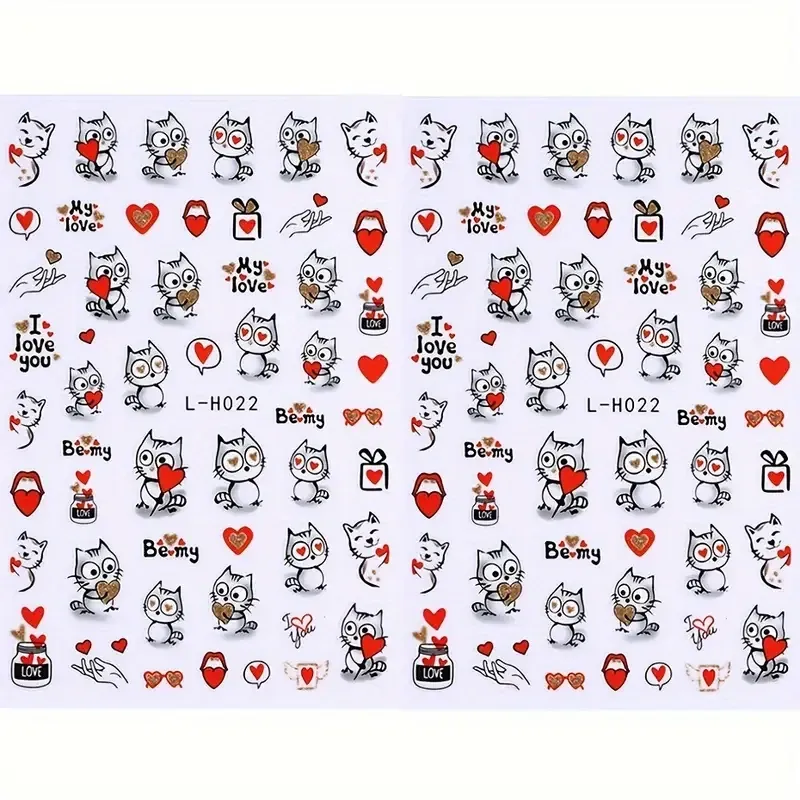 Наклейки для ногтей Котики и Сердца (2 шт.) Киев - изображение 2
