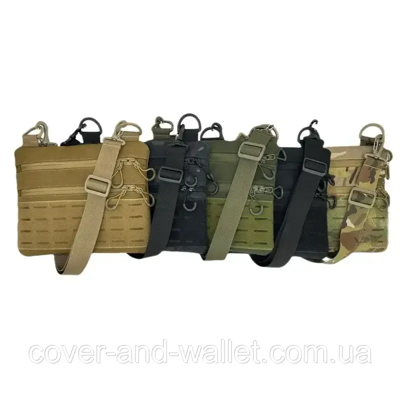 Тонка тактична сумка із міцної тканини Squadron в кольорі Multicam з велкро Київ - фото 8